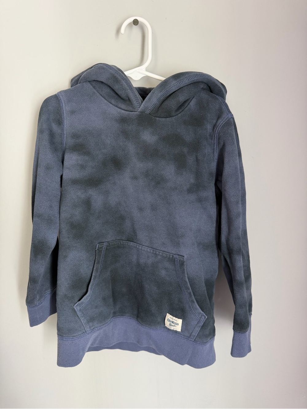 OshKosh B’gosh Boys 7/7A Blue Tie Dye Sherpa Lined Hoodie Pullover